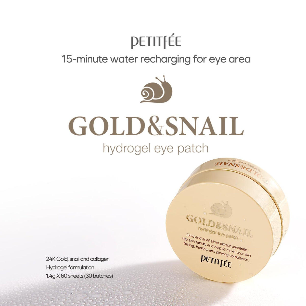 Petitfee close-up of hydrogel texture highlighting cooling, gel-like hydration