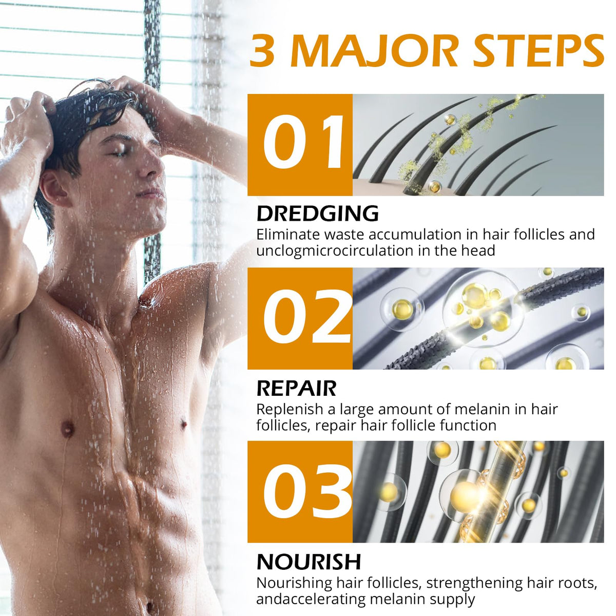 pewatul being applied to a beard illustrating targeted darkening and grooming improvement