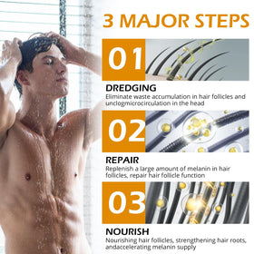pewatul being applied to a beard illustrating targeted darkening and grooming improvement