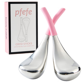 pfefe front packaging and open case showing two cryo sticks for easy storage