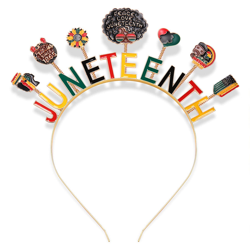 PHALIN front view gold enamel headband showing bold impactful styling