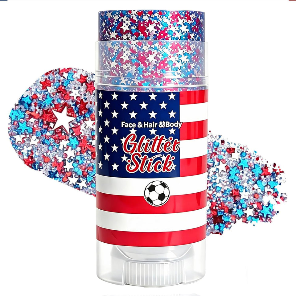 Phanund front packaging showing patriotic glitter stick benefit portable sparkle