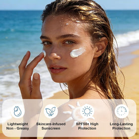 Phanund open packet being applied to face for quick reapplication benefit