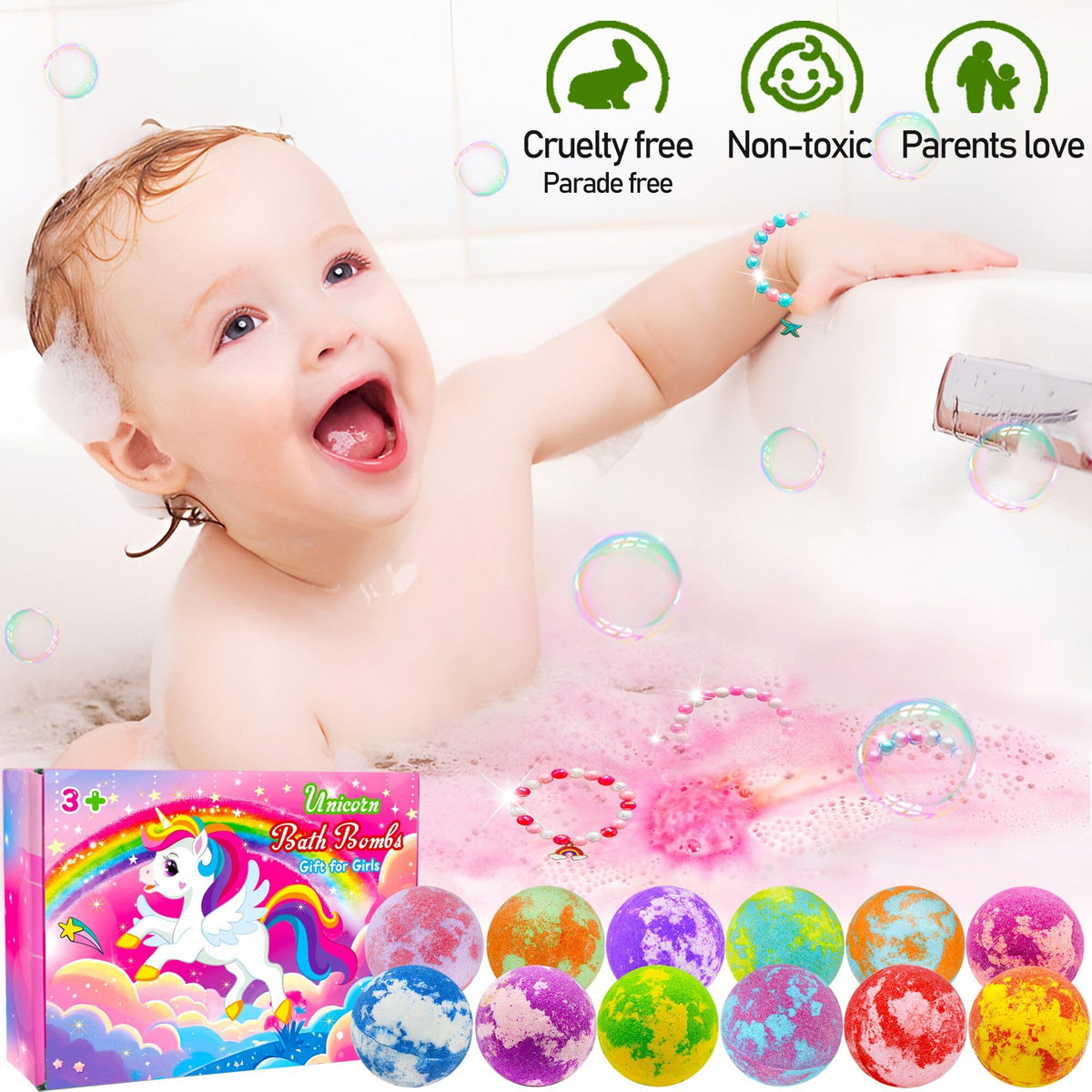 Phaorui gift set styled in a child's bathroom showing festive presentation for gifting