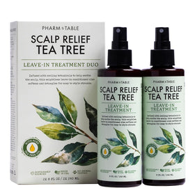 PHARM TO TABLE front packaging showing tea tree spray and two bottles for convenient supply
