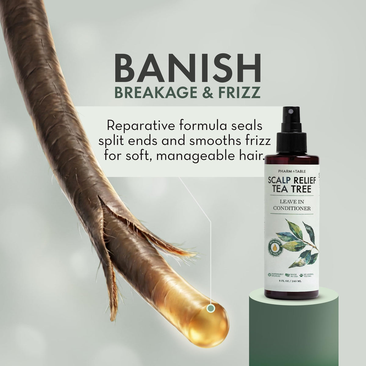 PHARM TO TABLE tea tree botanicals and cup conveying natural calming
