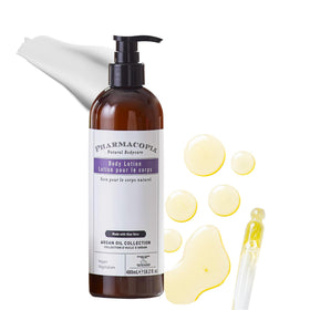 Pharmacopia front packaging showing 16.2 oz bottle and benefits