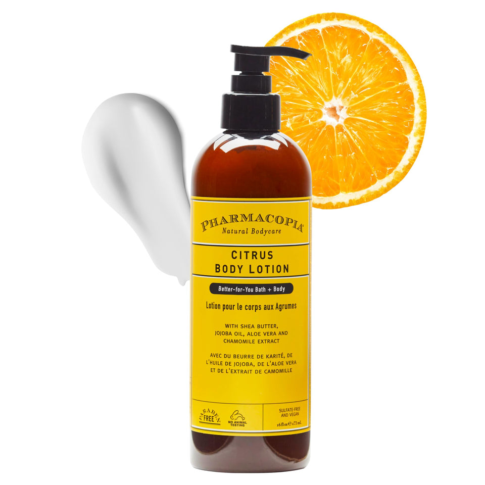 Pharmacopia front bottle shot showing citrus label and clean design for clarity