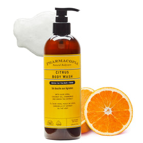 Pharmacopia front packaging showing citrus scent and 16 oz size benefit