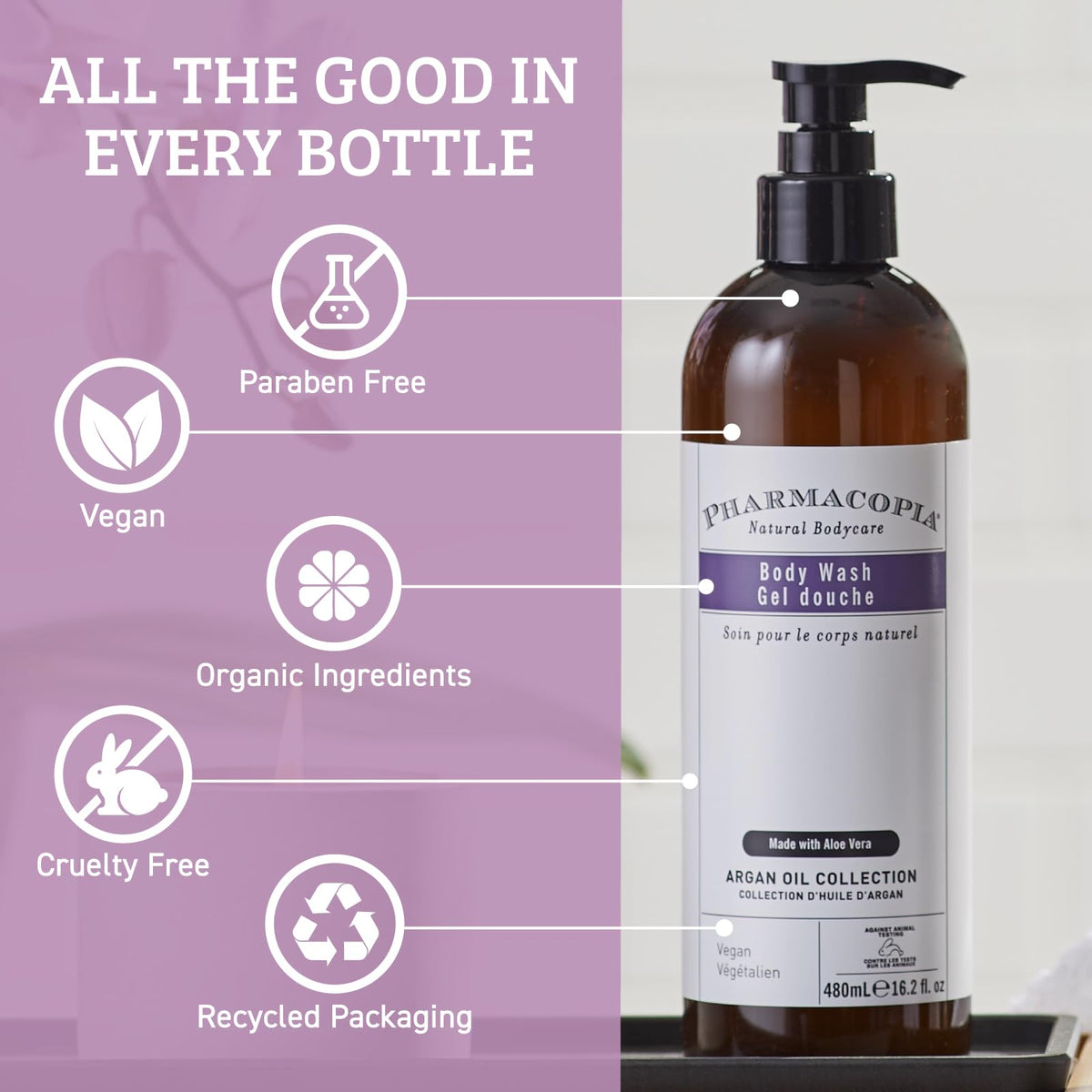 Pharmacopia creamy lather texture illustrating gentle cleansing and soft skin