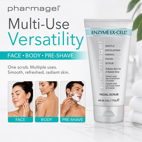Pharmagel on skin after rinse showing smoother, hydrated-looking complexion