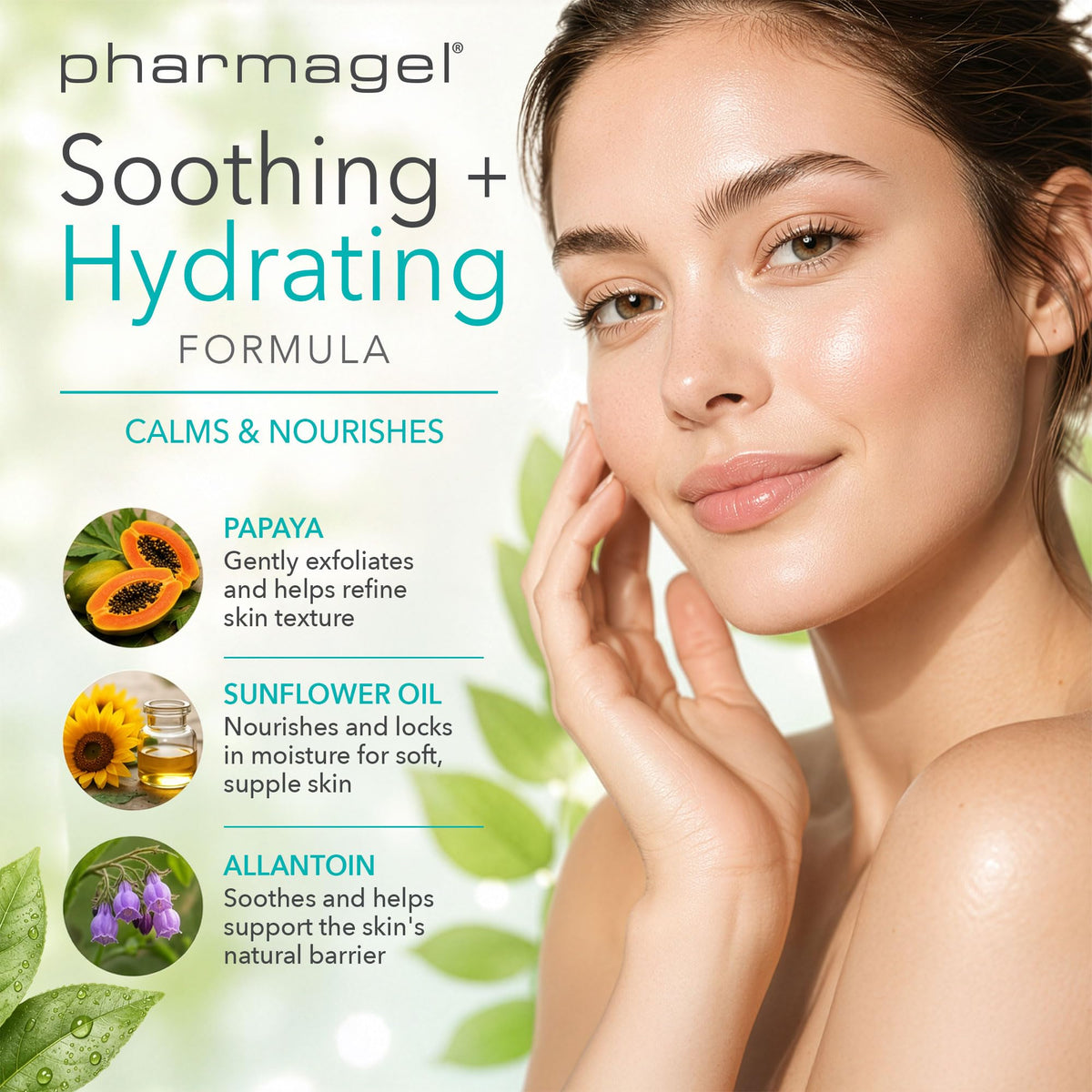 Pharmagel scrub on bathroom shelf suggesting everyday routine and convenience