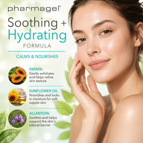 Pharmagel scrub on bathroom shelf suggesting everyday routine and convenience