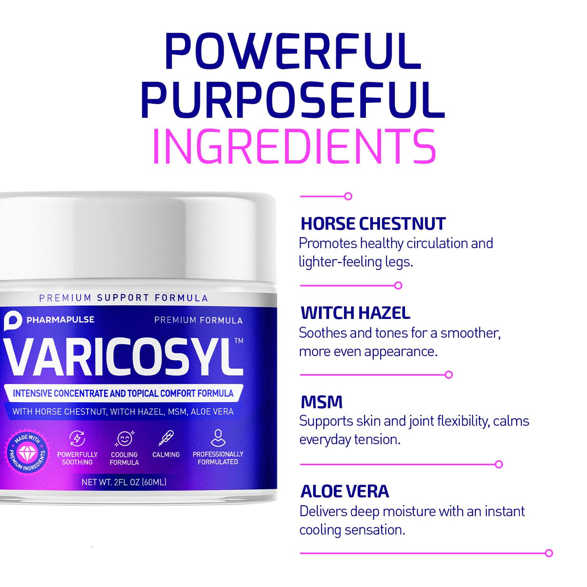 Applying Pharmapulse Varicosyl to calf demonstrating cooling relief and easy absorption