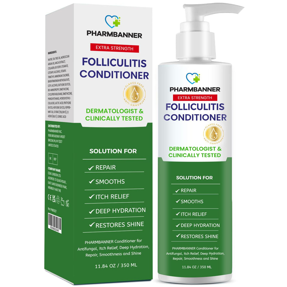 PHARMBANNER front bottle view showing conditioner benefits and branding
