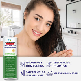 PHARMBANNER creamy conditioner texture dispensed to show hydration benefit