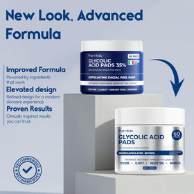 Pharmlitalia pads staged in bathroom emphasizing easy at‑home peel routine