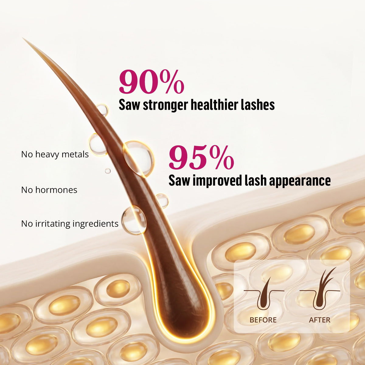 Phienex before-and-after lashes demonstrating fuller, longer look