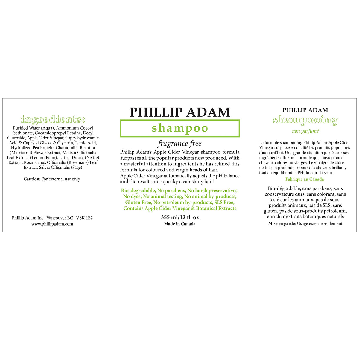 Phillip Adam shampoo dispensing texture showing mild lather and easy rinsing benefit
