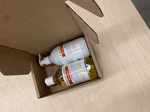 Phillip Adam bottles next to hand illustrating 12 ounce scale