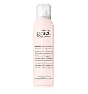 philosophy dry shampoo front packaging showing can and label for fresh floral scent