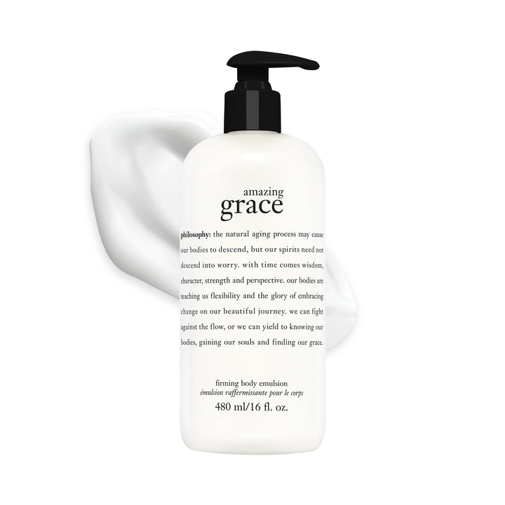 philosophy bottle front packaging showing label and size, indicates elegant hydration