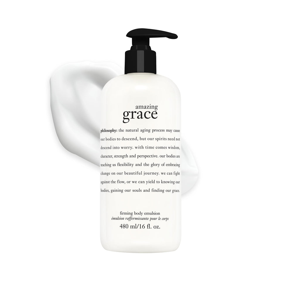 philosophy bottle front packaging showing label and size, indicates elegant hydration