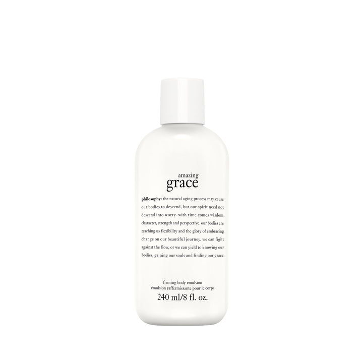 philosophy front packaging showing 8 fl oz emulsion and floral label benefit softens skin