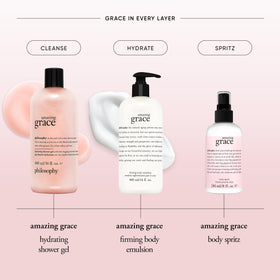 philosophy amazing grace in hand scale displays travel-friendly 8 fl oz size for convenience