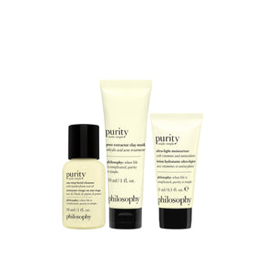 philosophy cleanser pump close-up highlighting meadowfoam oil blend for gentle removal