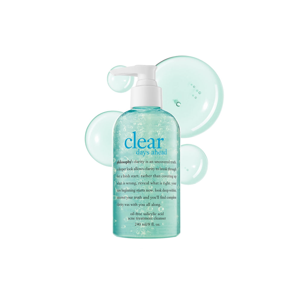 philosophy Clear Days Ahead front bottle showing product and size, clean presentation