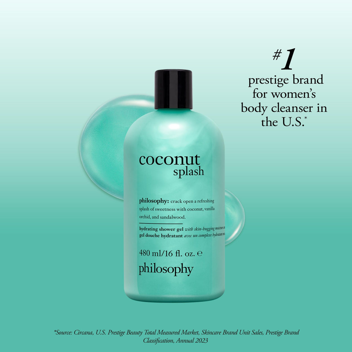 philosophy shower use scene demonstrating gentle lathering