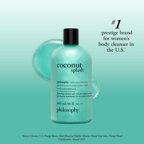philosophy shower use scene demonstrating gentle lathering
