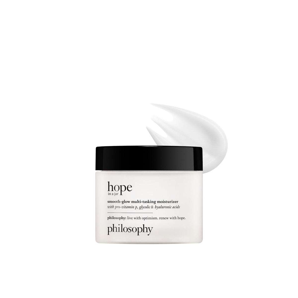philosophy front jar packaging showing product label and benefit