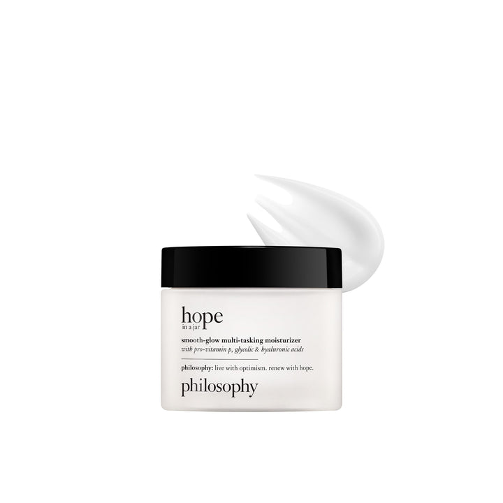 philosophy front jar packaging showing product label and benefit