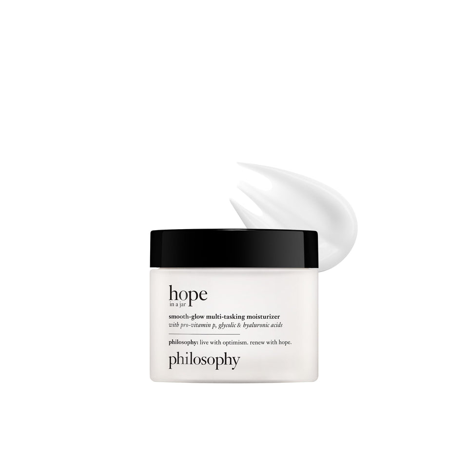 philosophy front jar packaging showing product label and benefit