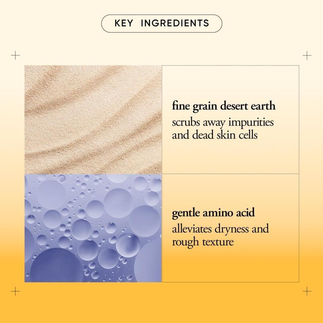 philosophy fine-grain desert earth texture close-up highlights gentle exfoliating particles