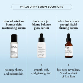 philosophy label close-up showing active ingredients for transparency and ingredient-driven confidence