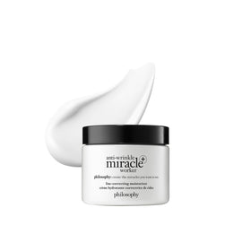 philosophy miracle worker front packaging showing jar and branding, conveys premium hydration