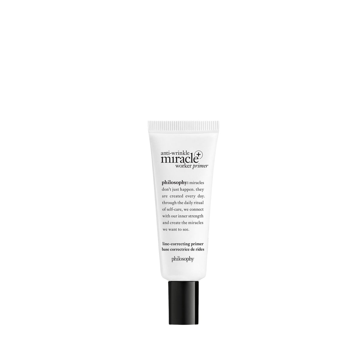 philosophy front tube showing label and size for easy recognition and benefit