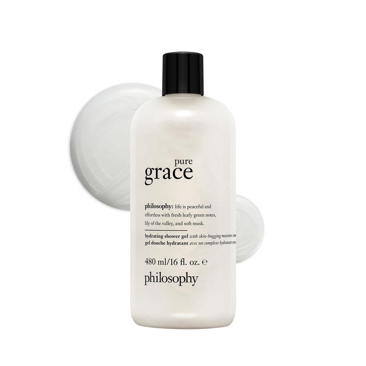 philosophy pure grace front bottle showing label and hydrating benefit