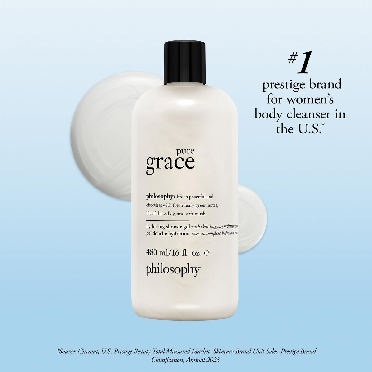 philosophy pure grace detail of gel texture highlighting moisture complex