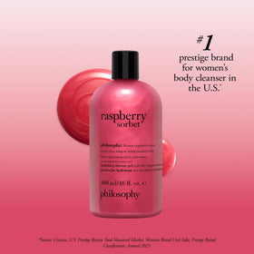 philosophy 16 fl oz bottle beside common item showing true size
