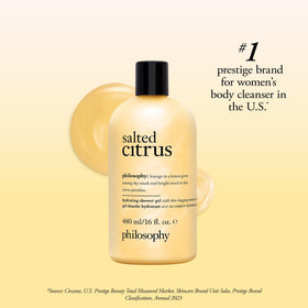 philosophy shower lifestyle scene with bottle by shower for uplifting daily routine benefit