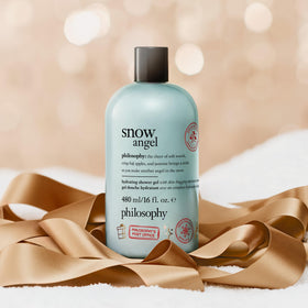 philosophy gel pouring into hand to show texture and rich lather for gentle hydration