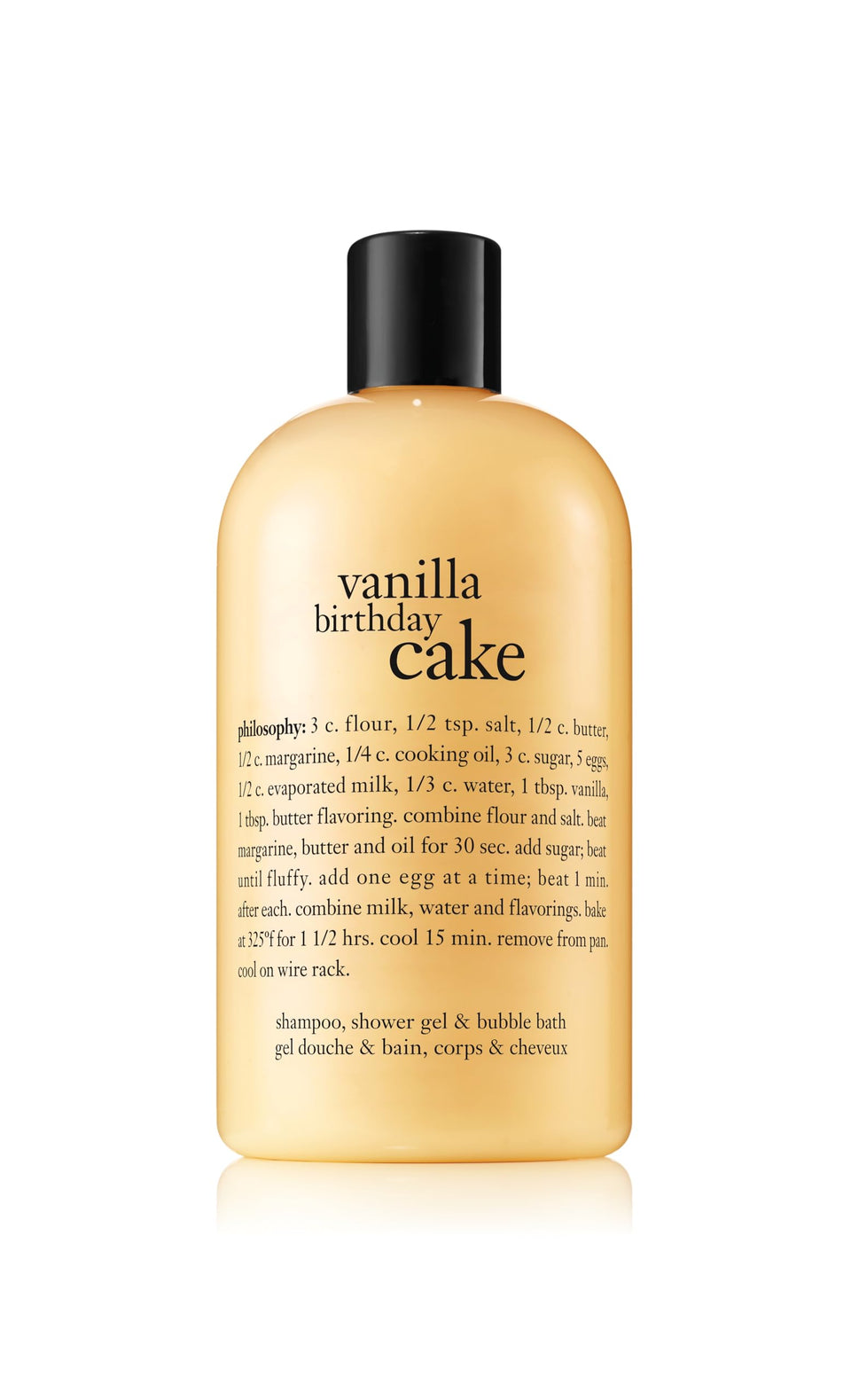 philosophy bottle front packaging showing label and dessert fragrance appeal