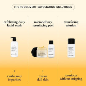 philosophy facial wash being lathered in hand to demonstrate mild cleansing action