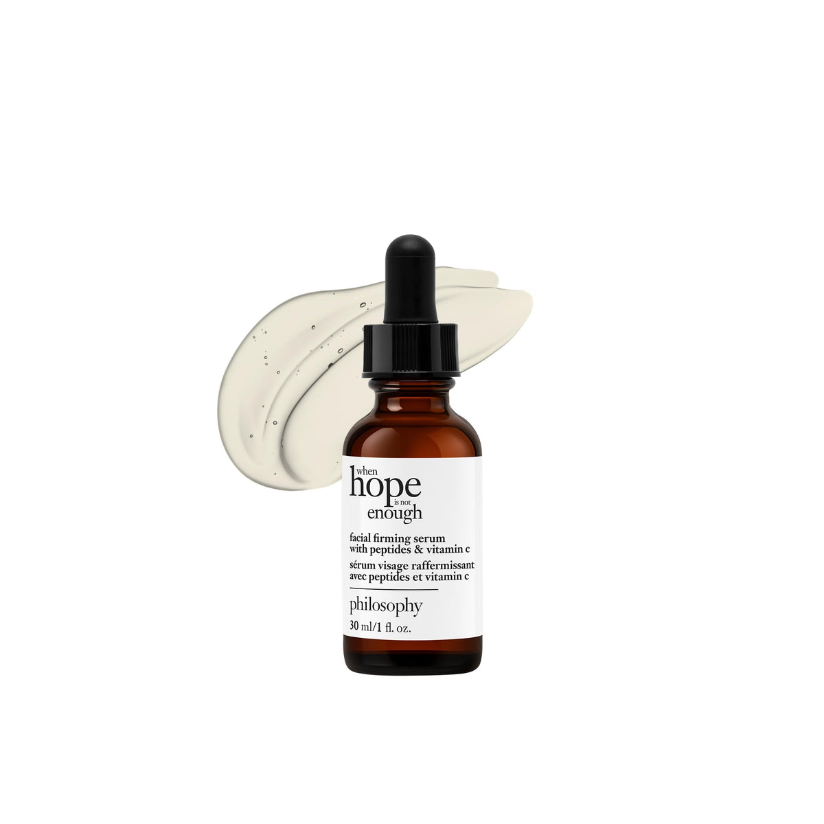 philosophy front packaging showing serum bottle and clean design for easy identification and shelf appeal