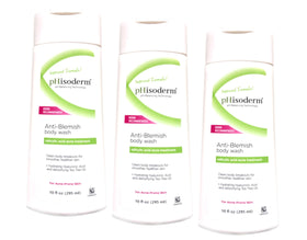 pHisoderm front packaging showing three 10 oz bottles for consistent treatment