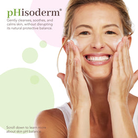 pHisoderm pump dispenser close-up for easy, mess-free use
